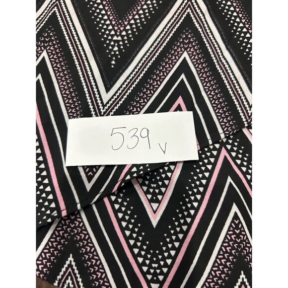 New Directions Black Pink Chevron Sleeveless Asymmetrical Hem Tank Top Sz Large - Picture 7 of 9